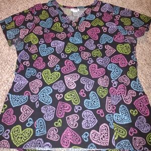 Life brand heart scrub shirt